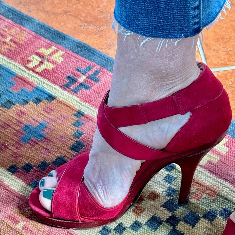 Red Suede Jimmy Choo Heels